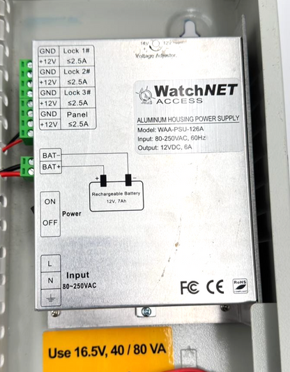 WatchNET Network Access Controller WAC2D2TOSPCB & WAAPSU126A Power Supply12