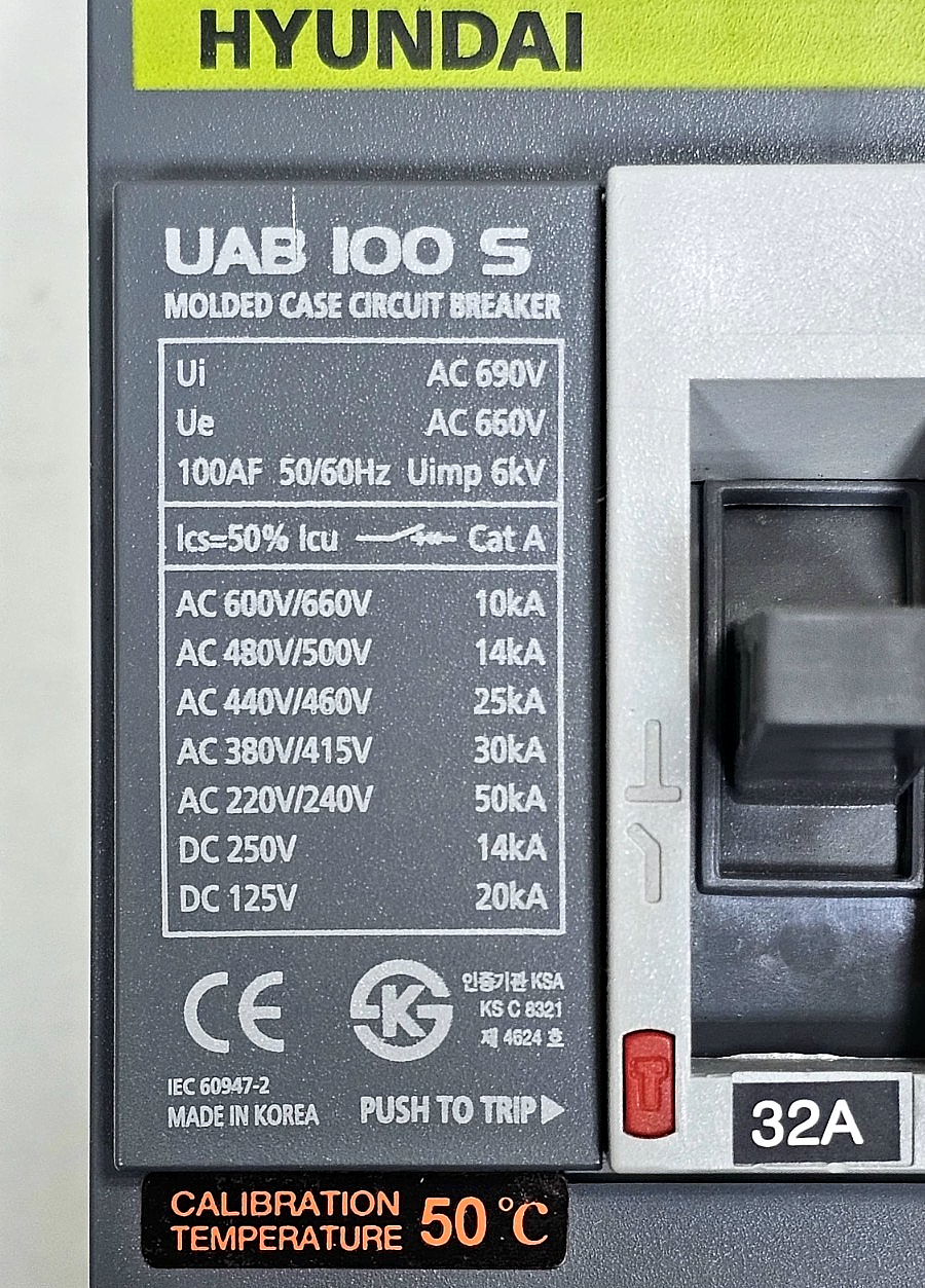 HYUNDAI | UAB 100S | Molded Case Circuit Breaker | 32A | Made In Korea2