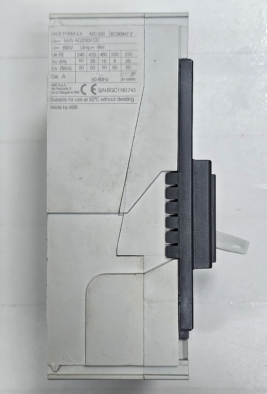 ABB | SACE FORMULA A2 C250 | Circuit Breaker| 125 A | 1SDA066775R16