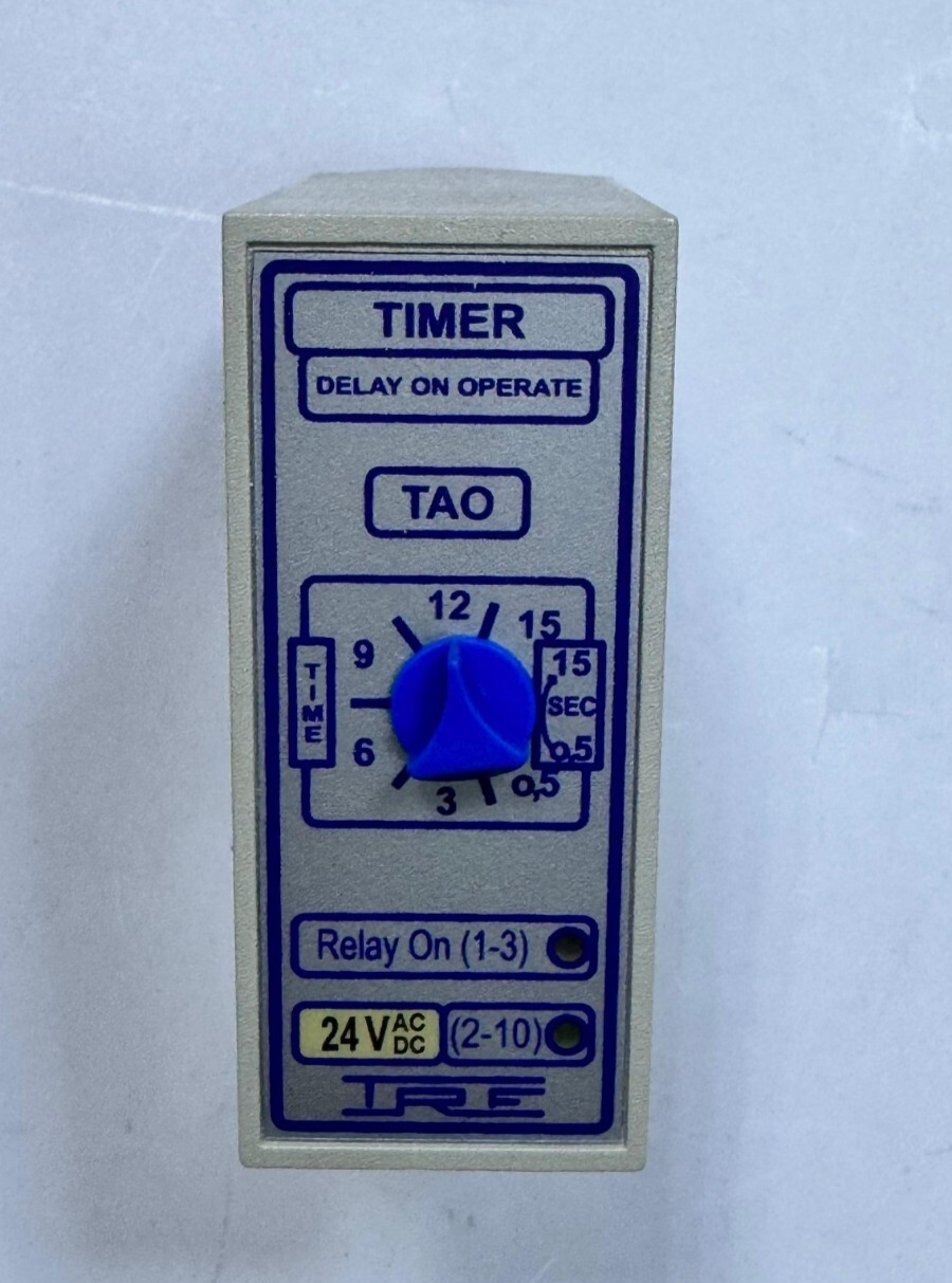 AVAL TAO DelayOn Operate Timer Relay – Adjustable 0.5–15 Sec, 24V AC/DC, Relay1