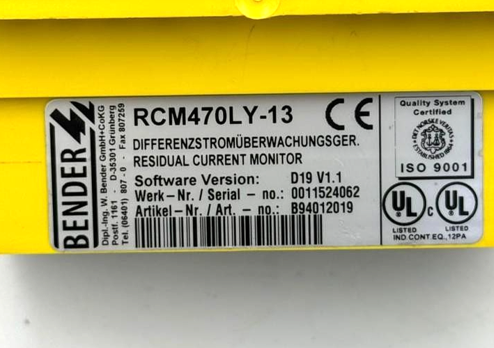 Bender RCM470LY13 Residual Current Monitor5