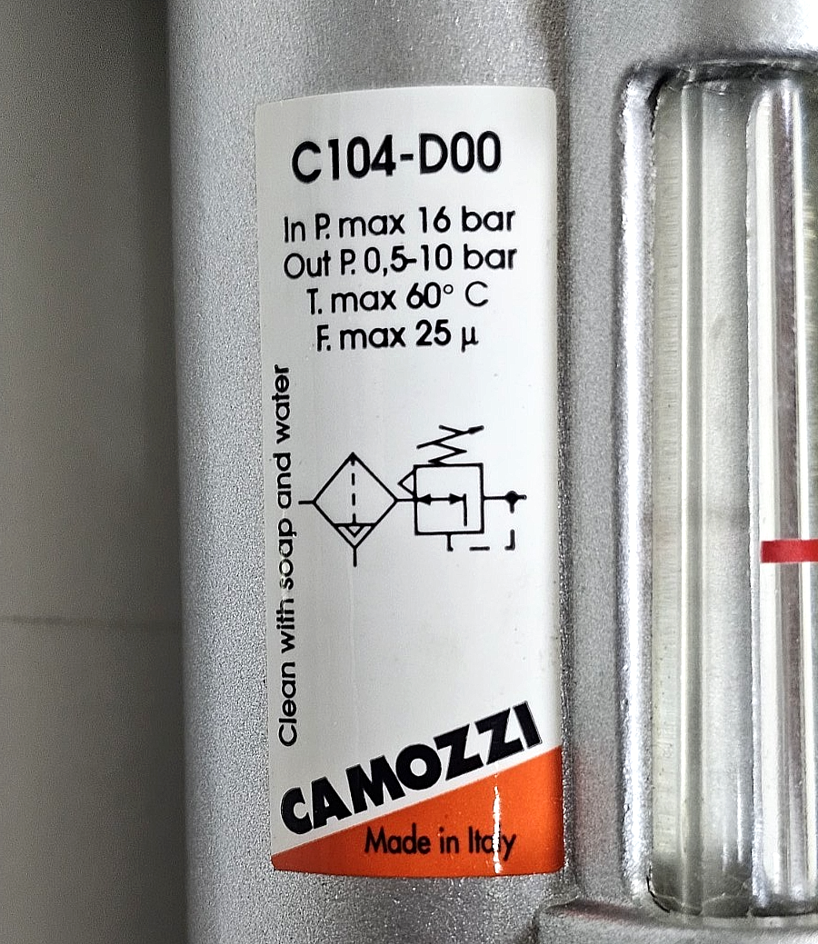 Camozzi C104D00 Compressed Air Filter | 16 Bar Max | Made in Italy2
