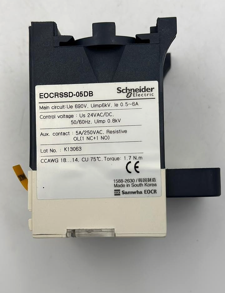 Samwha EOCRSSD05DB Electronic Overload Relay | 0.5–6A |24VAC/DC ( 1 pcs )5