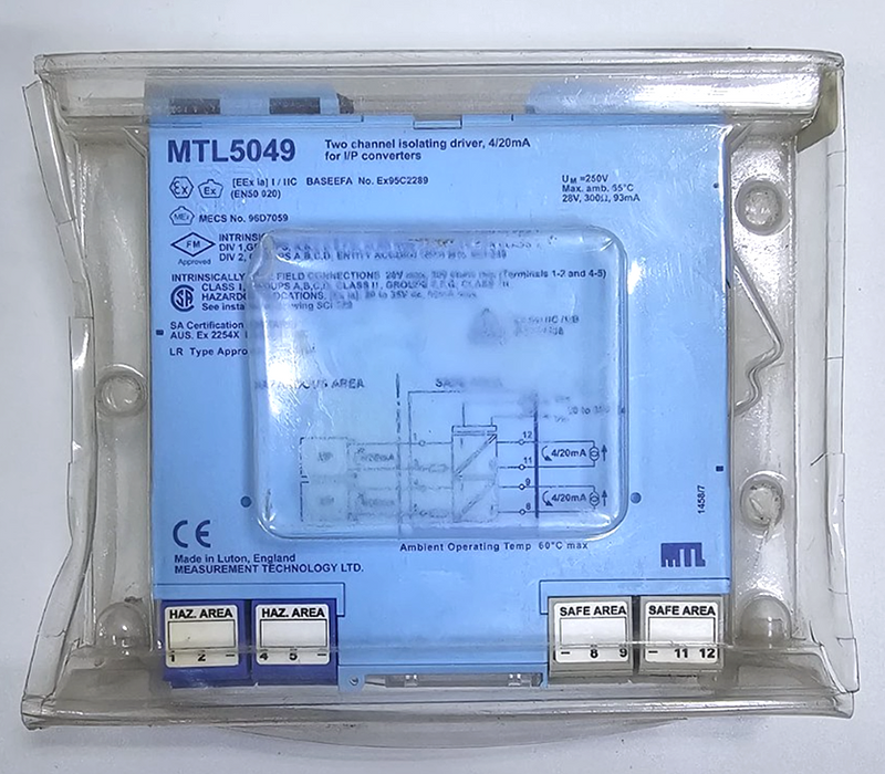 Measurement Technology MTL5049 TwoChannel Isolating Driver | 4/20mA for I/P Con0