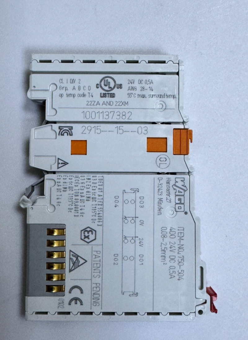 WAGO 750504 Digital Output Module – 4Channel, 24V DC, 0.5A Per Channel0