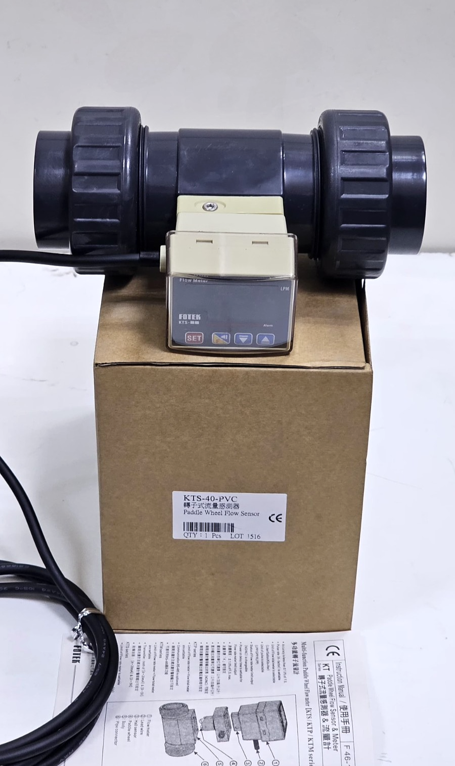 Fotek | KTS40PVC | Paddle Wheel Flow Sensor | Digital Flow Meter0
