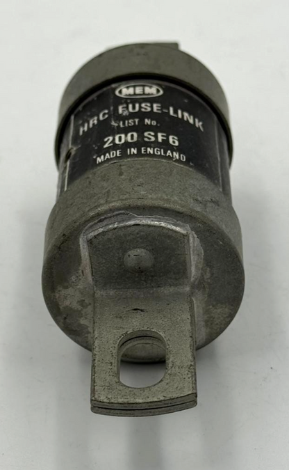 MEM | 200 SF6 | HRC Fuse Link | 200 A | Made in UK2