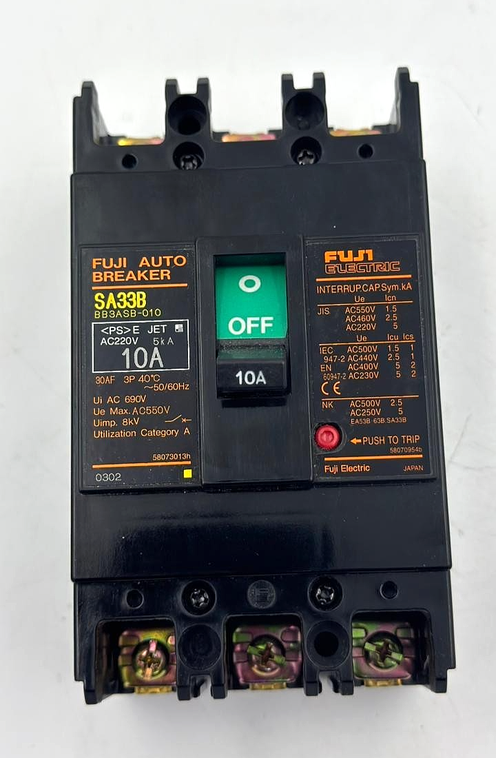 Fuji Electric SA33B Circuit Breaker 10A | Made in Japan ( 1 Pcs )2