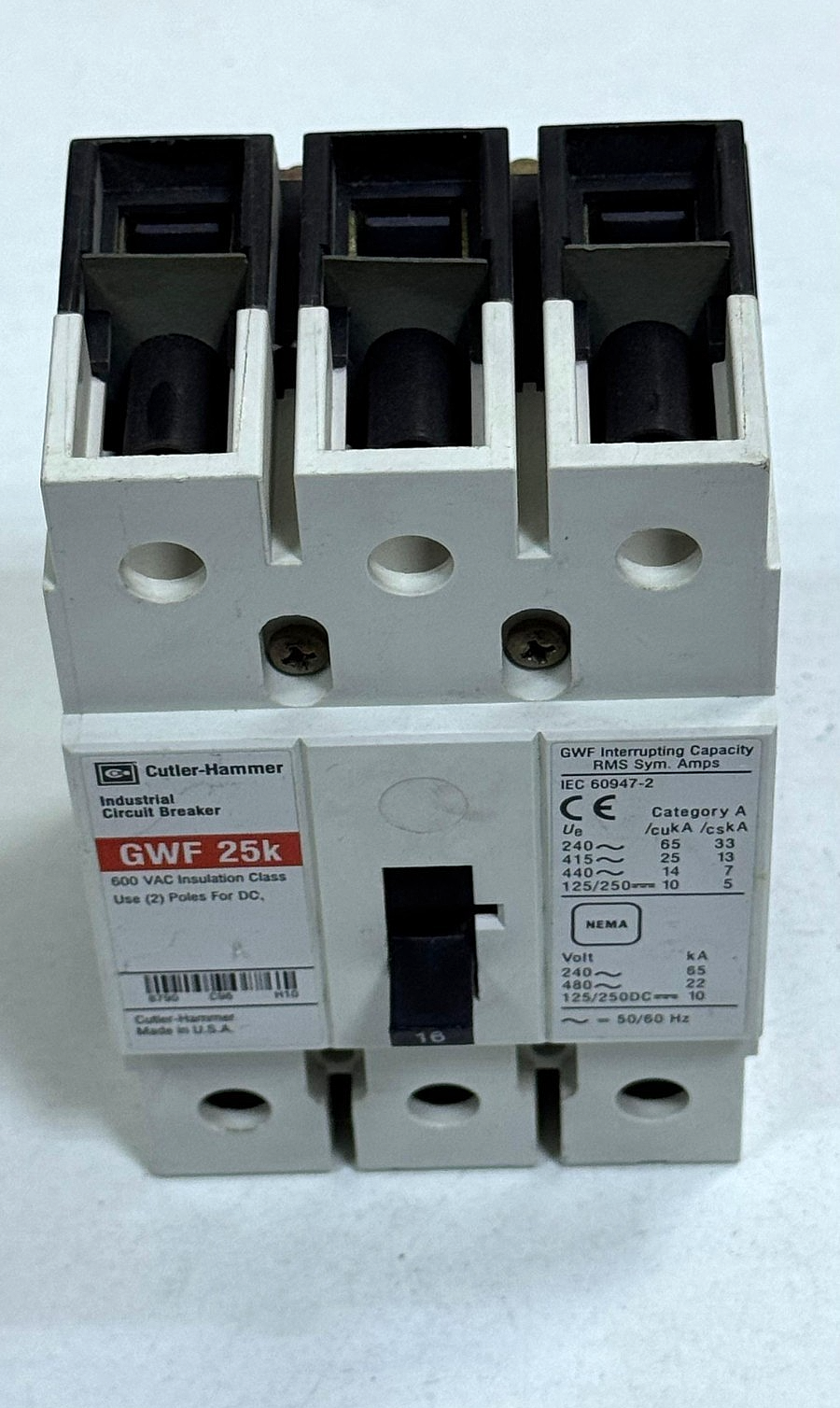 CutlerHammer | GWF 25k | Industrial Circuit Breaker – 16A | Made in USA2