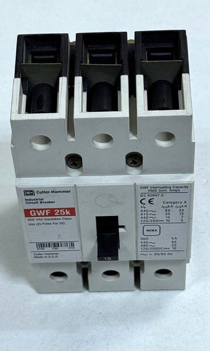 CutlerHammer | GWF 25k | Industrial Circuit Breaker – 16A | Made in USA2