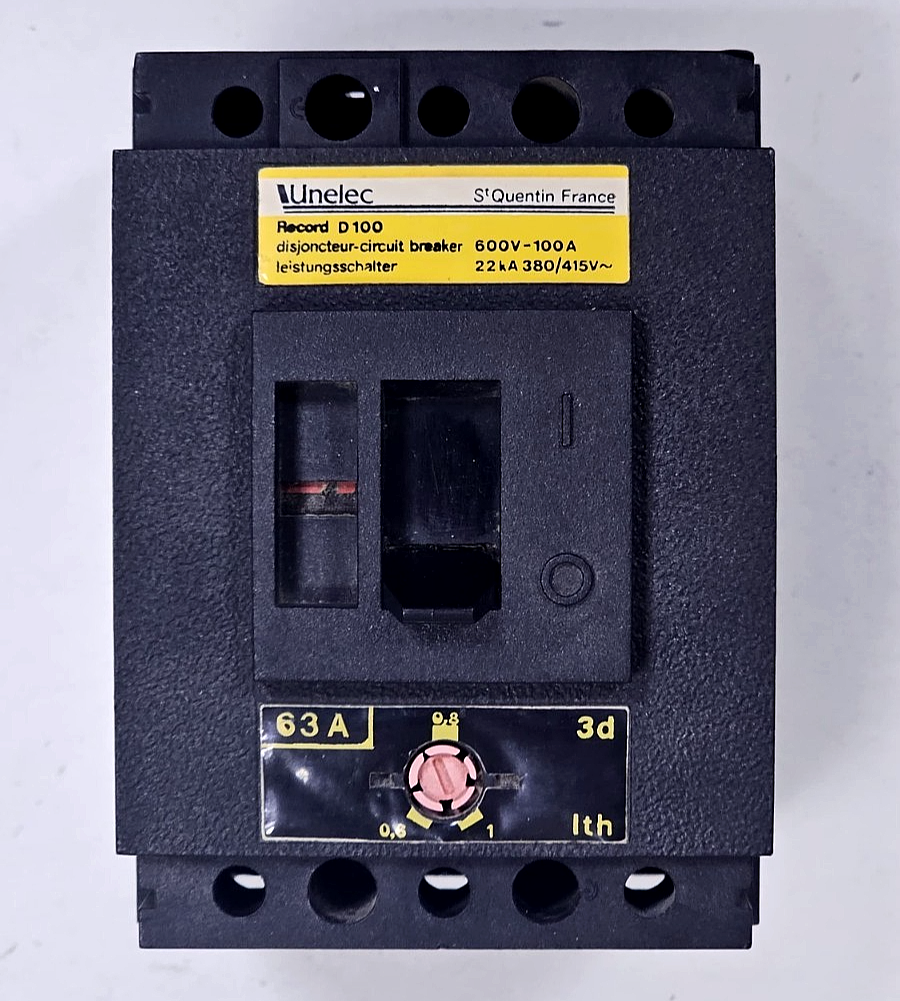 Unelec | Record D100 | MCCB | Moulded Case Circuit Breaker | 600V | 63 A0