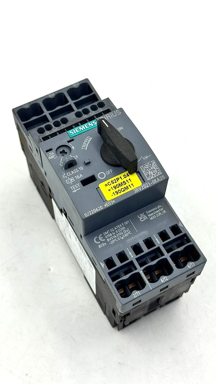 Siemens 3RV20210KA20 Motor Protection Circuit Breaker | 0.9–1.25A ( 1 pcs )0
