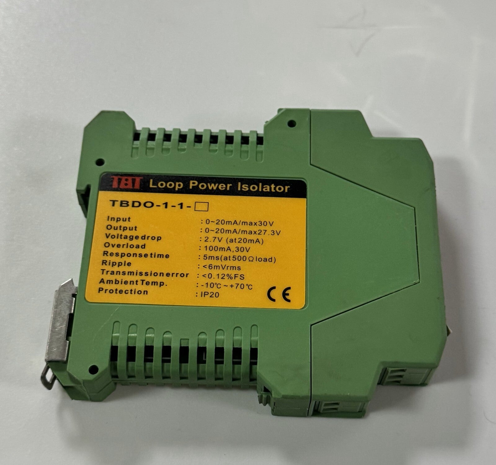 TET TBDO11 Loop Power Isolator | 0–20mA Input/Output | 2.7V Voltage Drop4