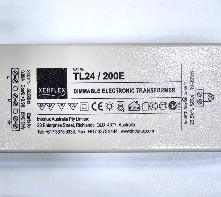 Intralux TL24/200E – Xenflex Dimmable Electronic Transformer | 240V AC | 70–200W1