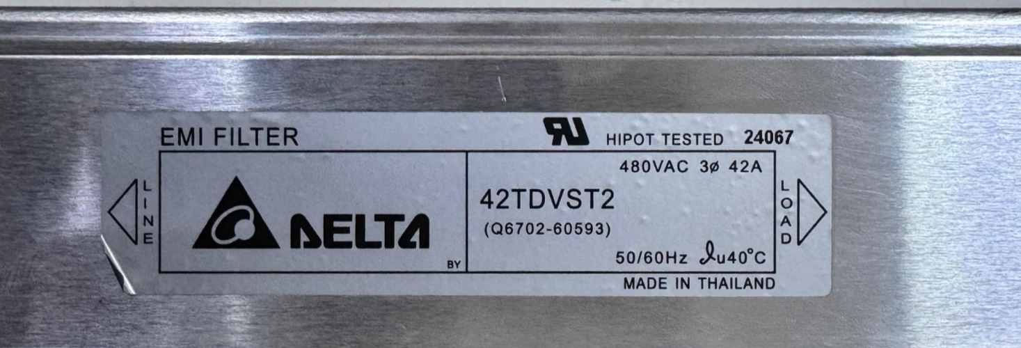Delta 42TDVST2 EMI Filter – 480VAC| 42A|  50/60HzMade In Thailand2