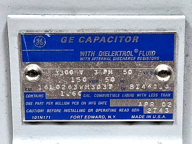 General Electronics | 16L0263WH3037 | High Voltage Capacitor 3300V | Made in USA1