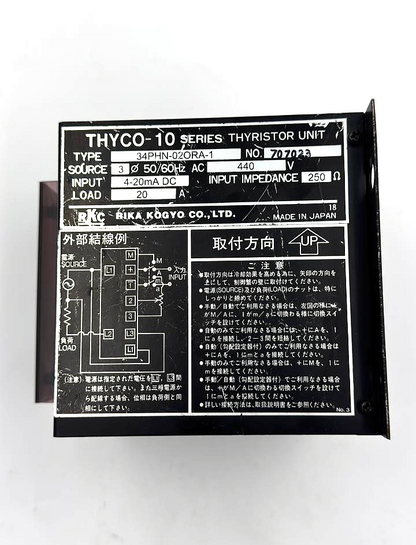 RKC Rika Kogyo THYCO10 | 34PHN020RA1 Thyristor Unit | Made in Japan1