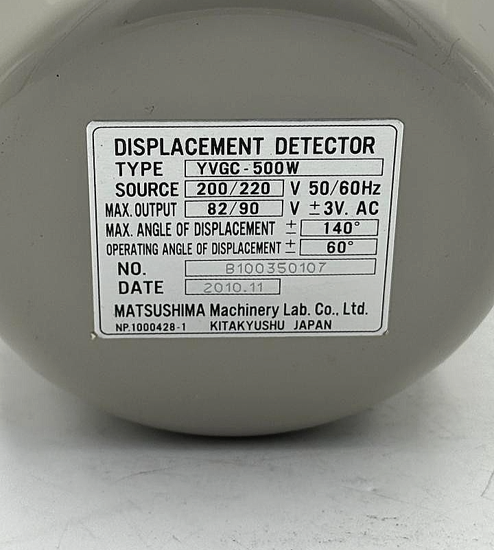 Matsushima YVGC500W Displacement Detector | 200/220V | Made in Japan7