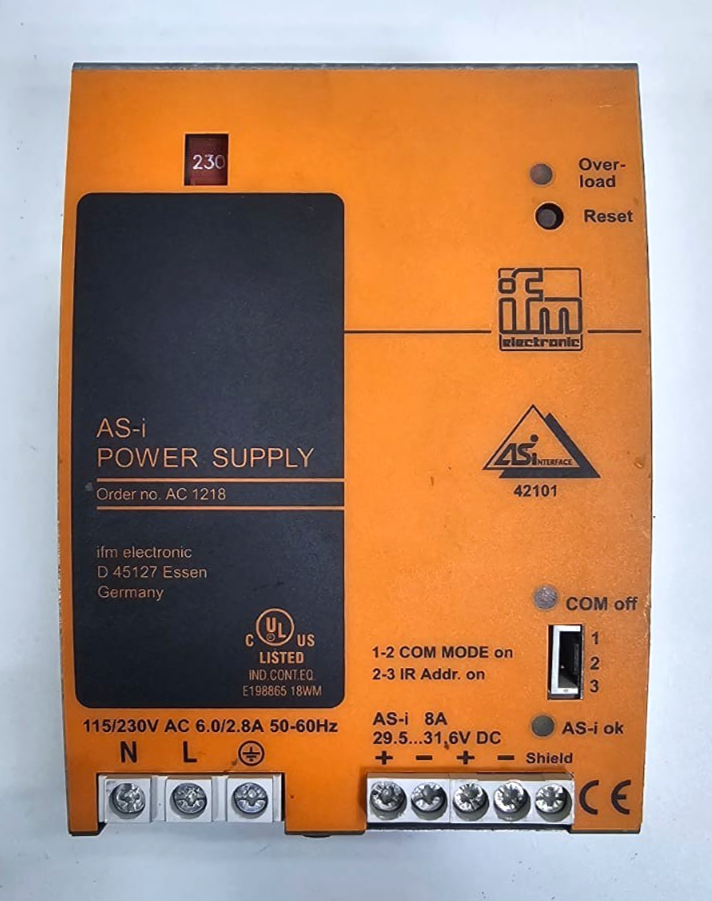 Ifm electronic AC1218 ASi Power Supply | 30.5V DC / 8A | Dual Input 100–240V AC0