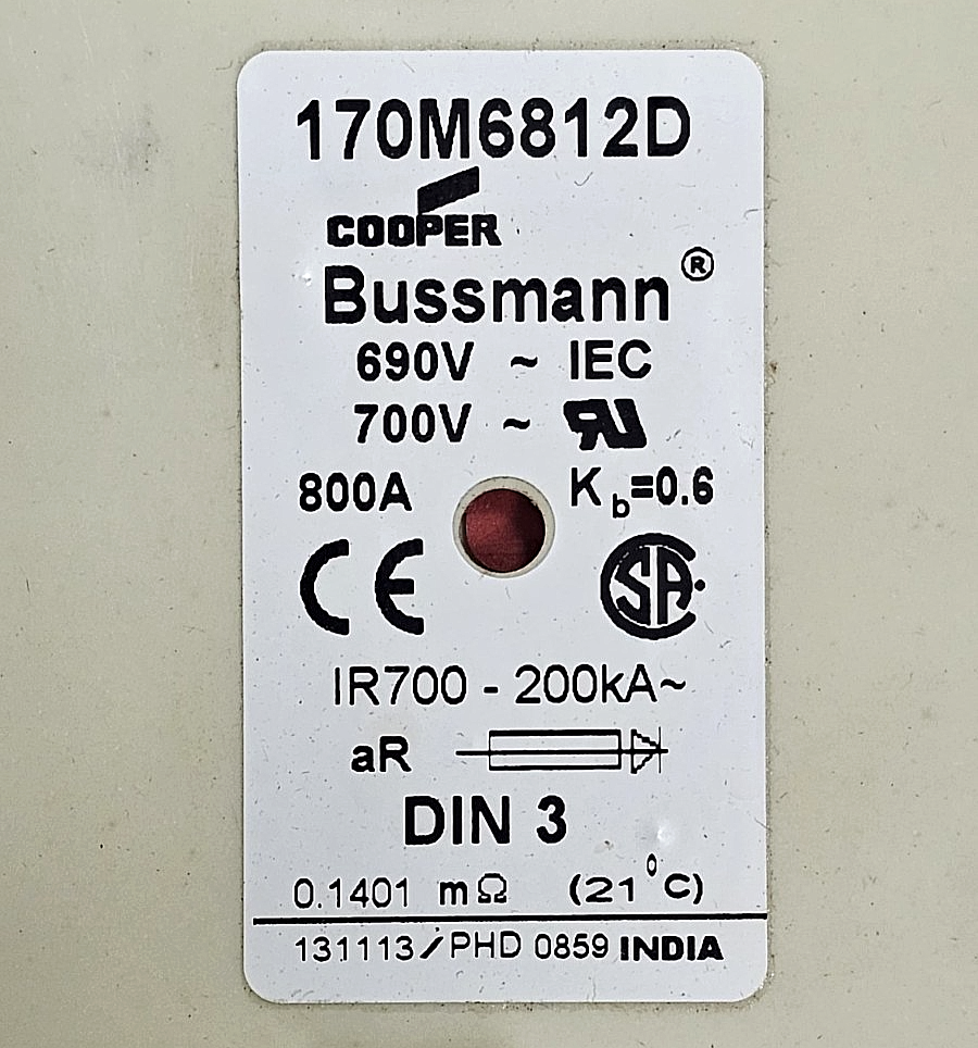 Cooper Bussmann | 170M6812D |  HighSpeed Fuse | 800A | 700V2