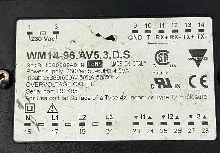 Carlo Gavazzi WM1496.AV5.3.D.S Power Analyzer | Made in Italy ( 1 Pcs )3