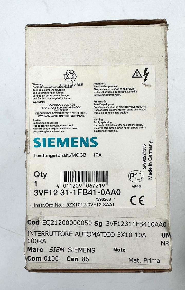Siemens 3VF12311FB410AA0 Circuit Breaker | Made in germany10