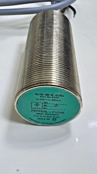 Pepperl+Fuchs NJ1036EG/Ex Inductive Sensor | 24V DC | 200 mA |Explosion Proof5