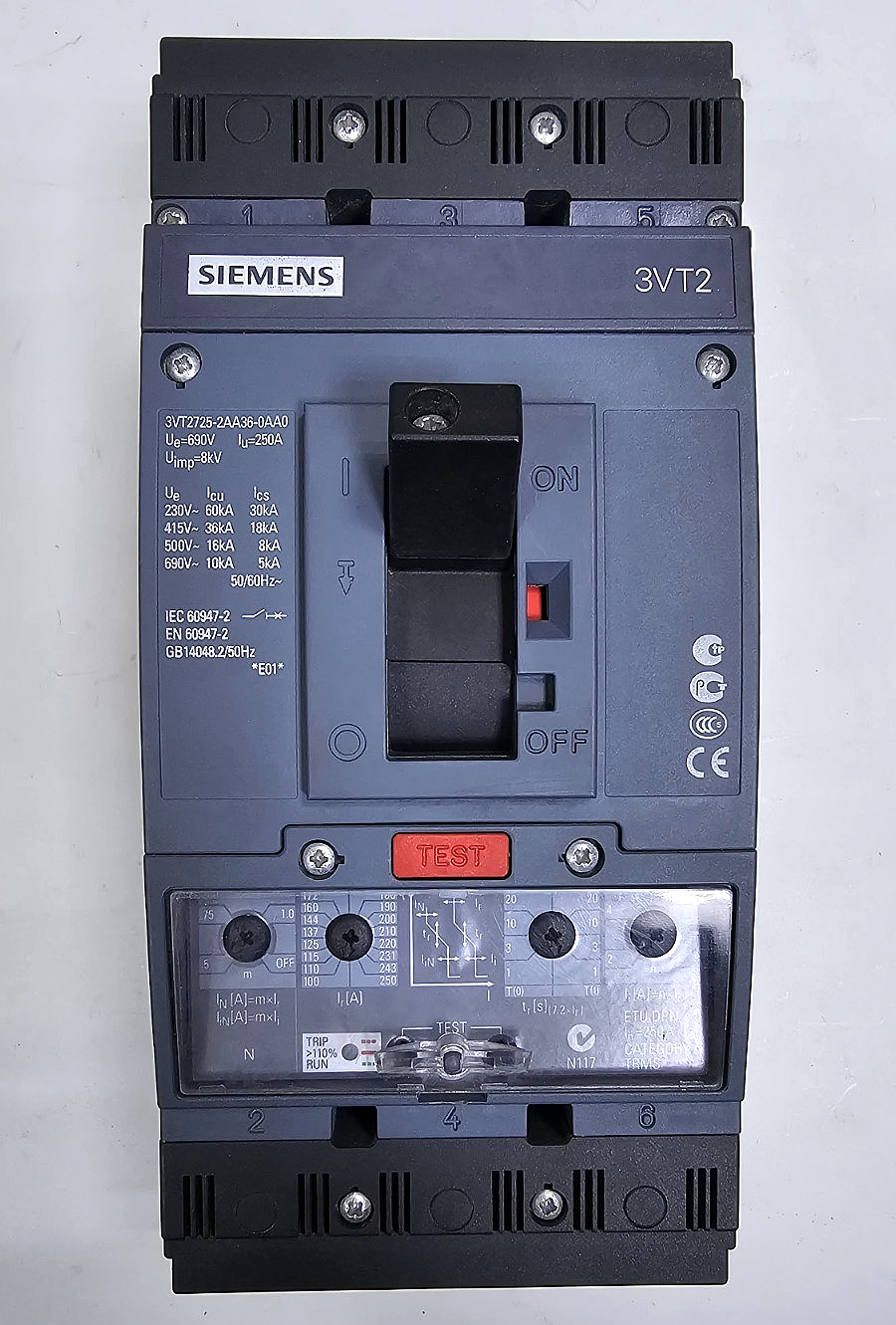 Siemens 3VT27252AA360AA0 Circuit Breaker– 250A, 690V, 8kV | Fast Ship0