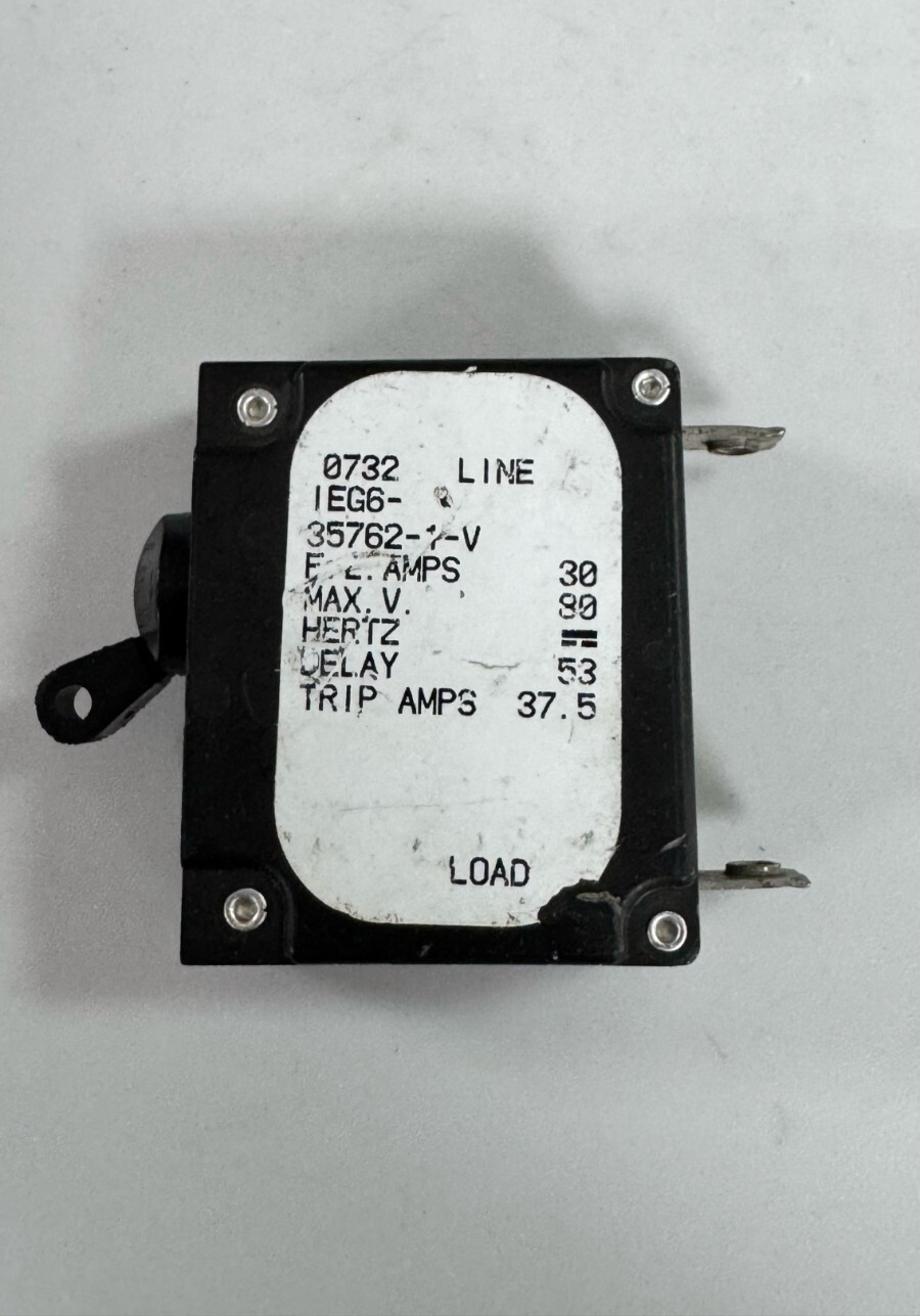Airpax IEG6357621V Line Switch  30A,  Max 80V, 53 Delay,|  37.5 Trip Amps1
