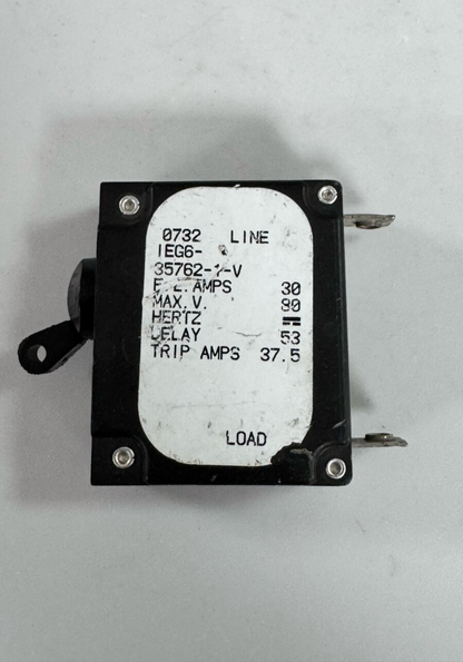 Airpax IEG6357621V Line Switch  30A,  Max 80V, 53 Delay,|  37.5 Trip Amps1