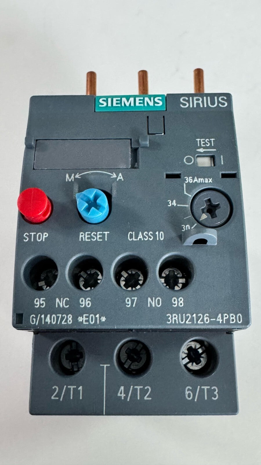 Siemens 3RU21264PB0 Overload Relay | 36A | Type 2 Coordination2