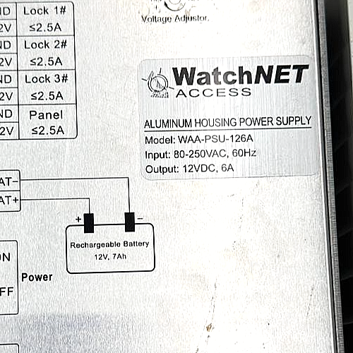 WatchNET WAAPSU126A  | 12V 6A Power Supply for Access Control1