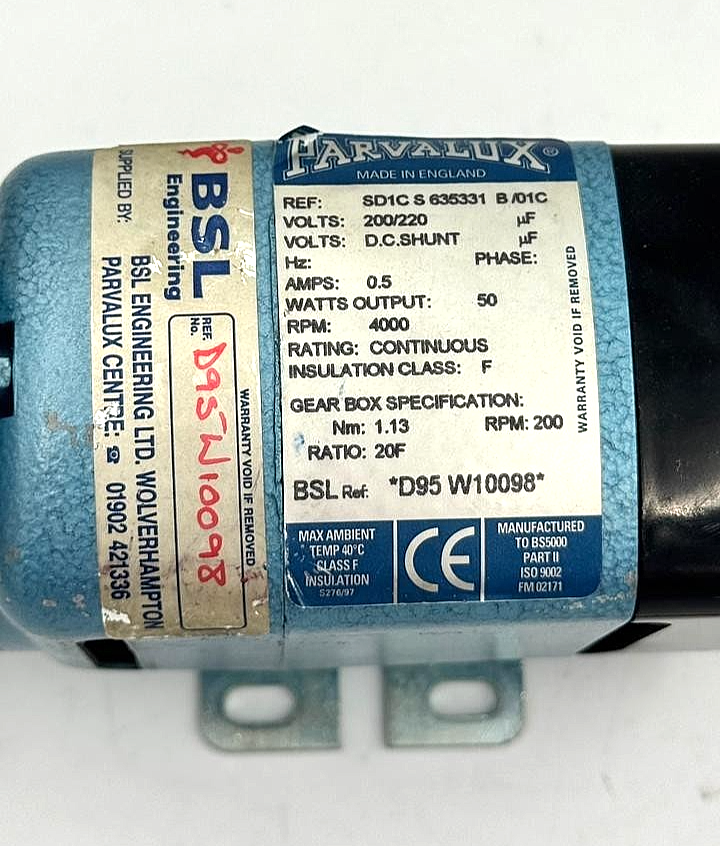 Parvalux SD1C Geared DC Motor 200/220V | 50W | 4000RPM1
