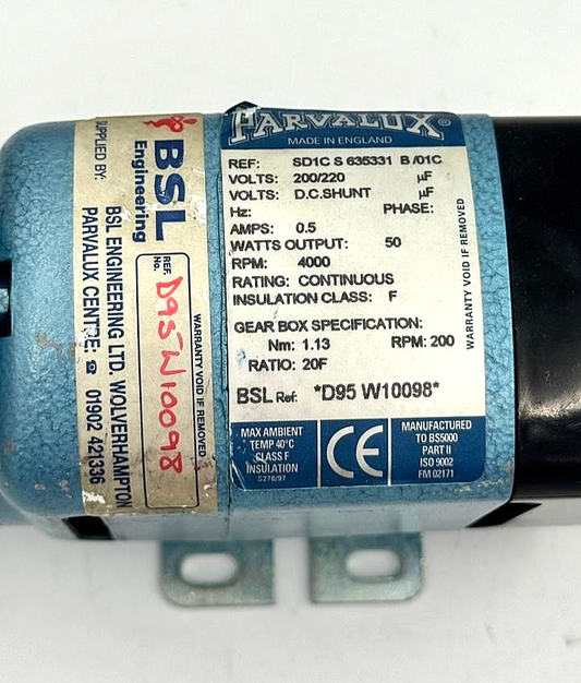 Parvalux SD1C Geared DC Motor 200/220V | 50W | 4000RPM1