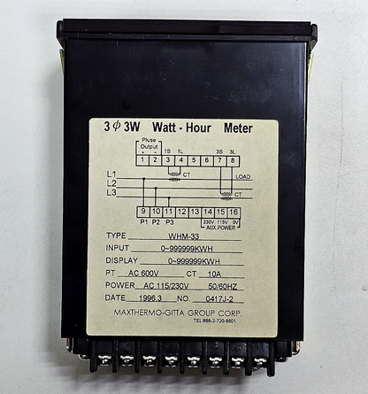 Maxthermo Gitta | WHM33 | Digital Panel Meter | 10A | 600V AC8