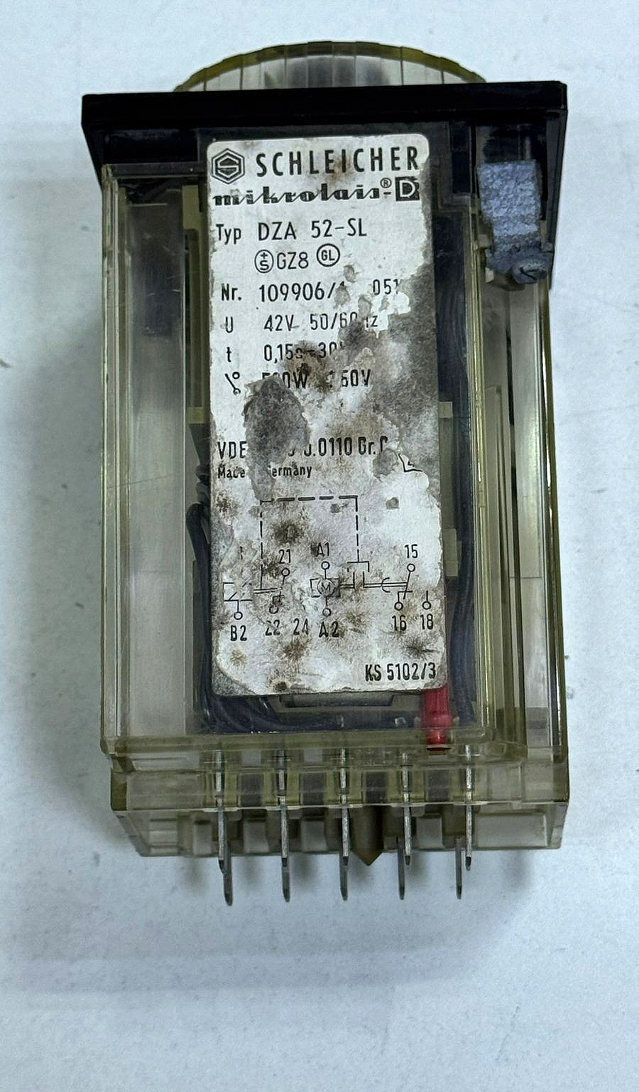 Schleicher Mikroais DZA 52SL Electromechanical Timer Relay, 42V | German Made1