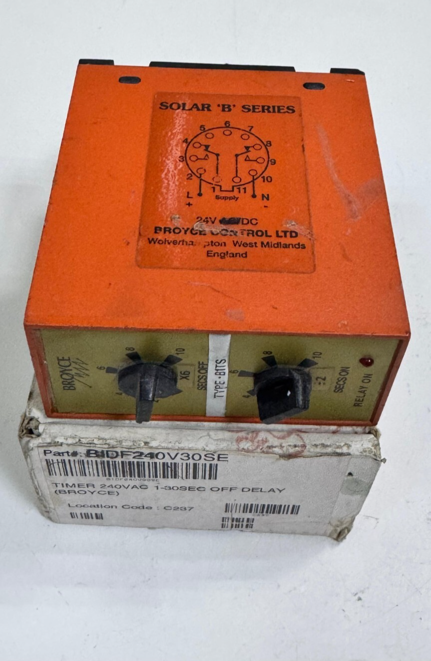 Broyce Control B1TS Timer Relay | SOLAR 'B' Series | 24V DC | Dual Contact30