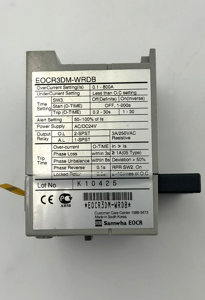 Samwha EOCR EOCR3DMWRDB Overcurrent & Undercurrent Relay | 0.1–800A (1 PCS)2
