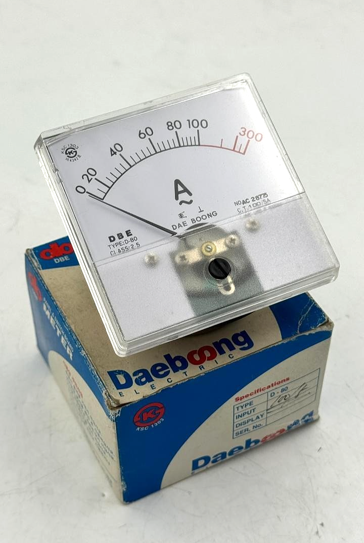 Daeboong (DBE) D80 Analog AC Ammeter Panel Meter 0–300A ( 1 Pcs )0