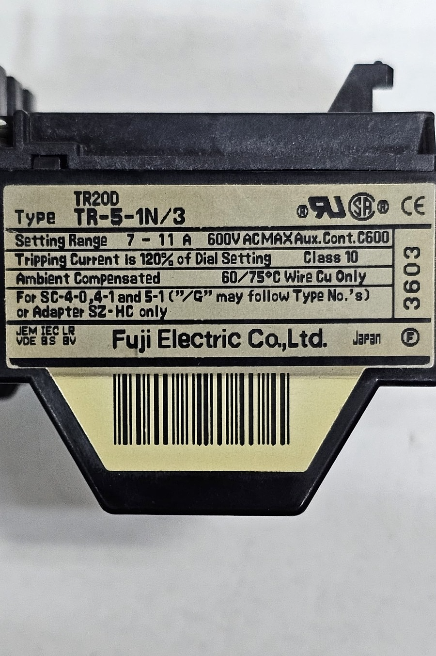 Fuji Electric | TR51N/3  | Thermal Overload Relay | 11 A3