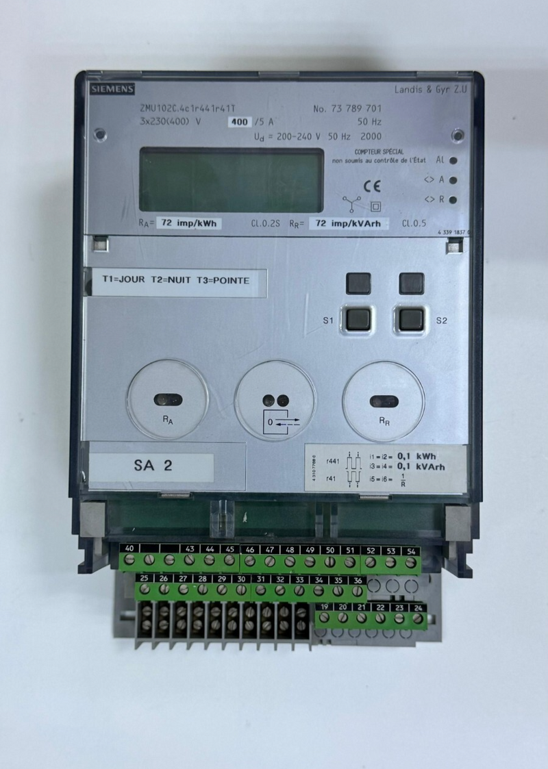 Siemens Landis & Gyr 73789701 Energy Meter | 200–240V | 400/5A | 72 imp/kWh0