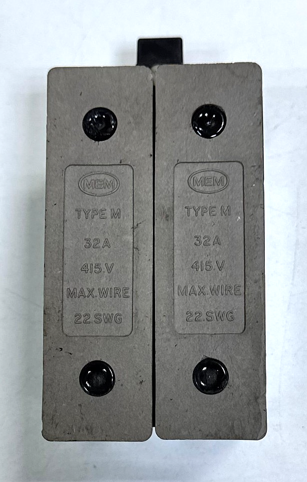 MEM | TypeM | Fuse Carrier Set | 32A415V | Fits Up to 22 SWG Wire1
