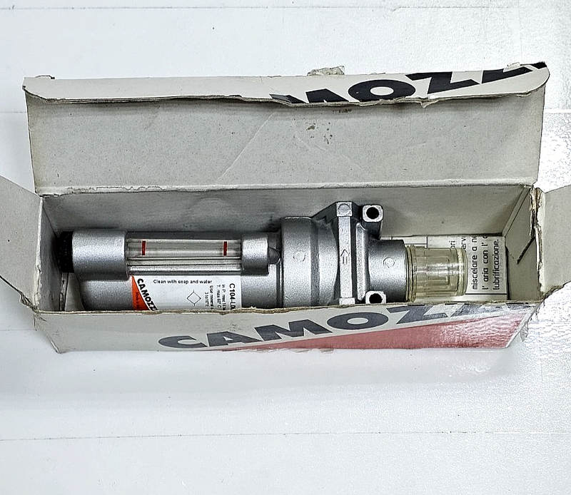 Camozzi C104 L00 Pneumatic Lubricator | 16 Bar Max | Mineral Oil | Made in Italy0
