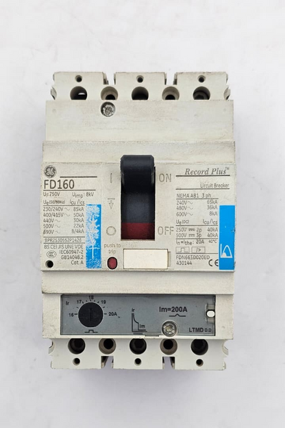 GE Record FD160 | FDN66TD020ED Molded Case Circuit Breaker– Made in Poland0