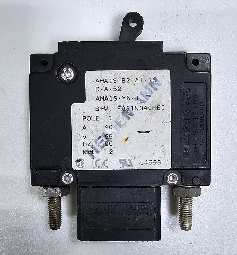 Heinemann, AMA1SB2AI15DA52, AMA1SY51, Auxiliary Switch– 40A 65VDC 1Pole0