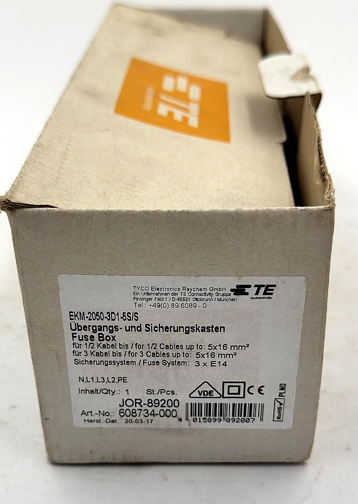 TE Connectivity EKM20503D15S/S Transition & Fuse Box |16A | 400V ( 1 Pcs )1