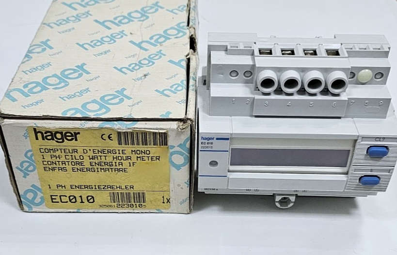 Hager EC010 SinglePhase Energy Meter – 230V, 50Hz | WattHour Counter1