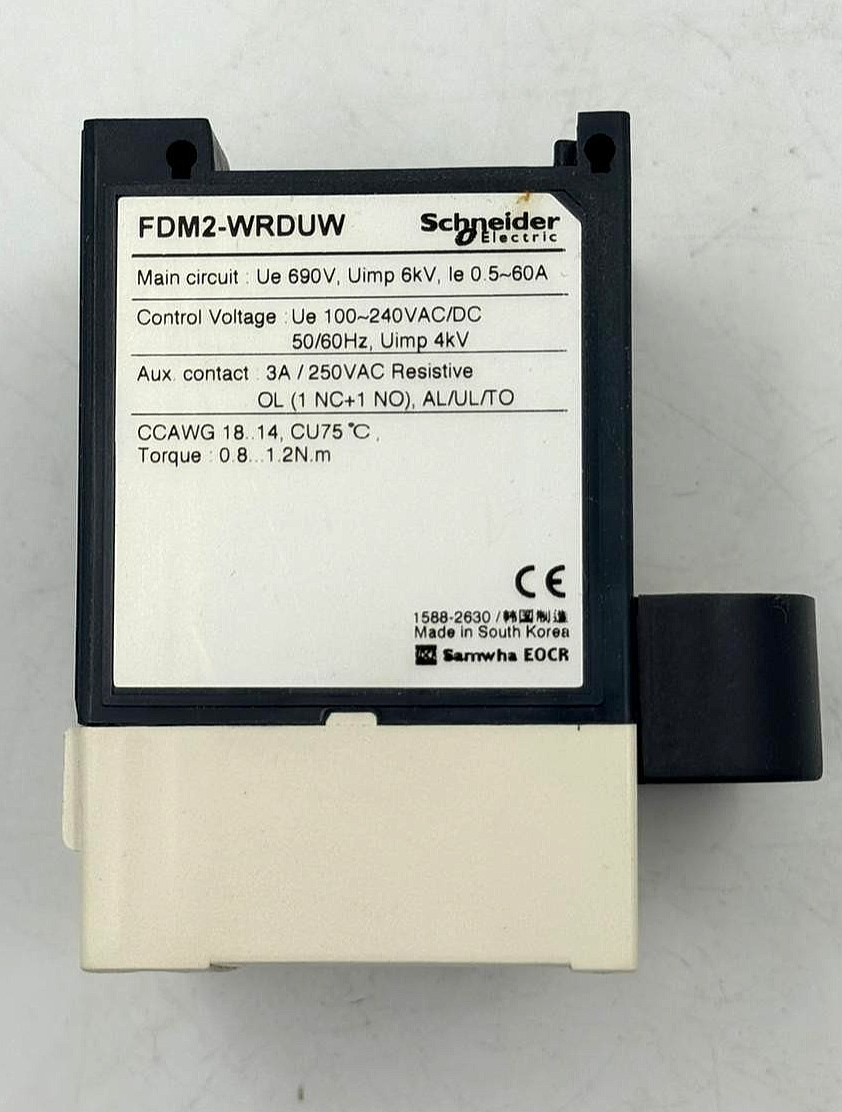 Schneider Electric EOCRFDM2 (FDM2WRDUW) Motor Protection Relay, 0.5–60A, 100–26