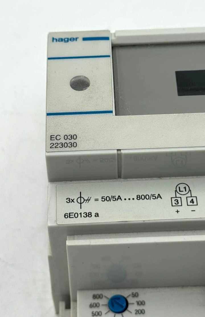 Hager EC 030 223030 3Phase Energy Meter | 50/5A to 800/5A3