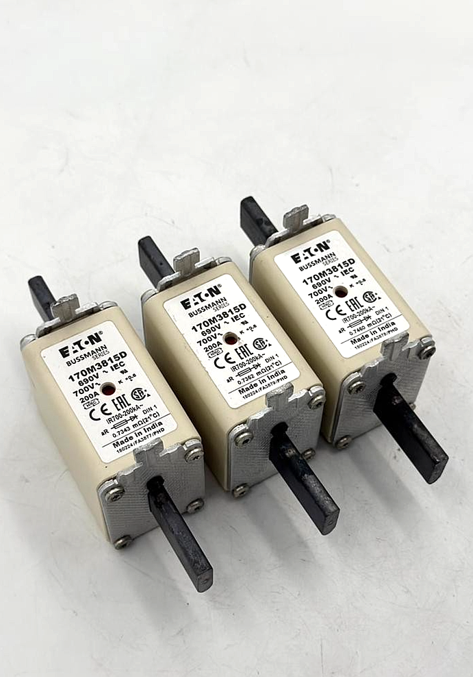 Eaton Bussmann 170M3815D  Square Body Fuse – 200A, | Made in India ( pack of 3)0